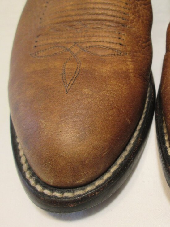 Vtg Tony Lama Cowboy Boots Mens 10 D Style 2005 Two Tone Black & Brown Leather main image 9